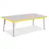 Rainbow Accents® KYDZ Gray Top Activity Tables, Rectangle 30" X 60", Elementary 15" - 24", Yellow