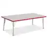 Rainbow Accents® KYDZ Gray Top Activity Tables, Rectangle 30" X 60", Elementary 15" - 24", Red