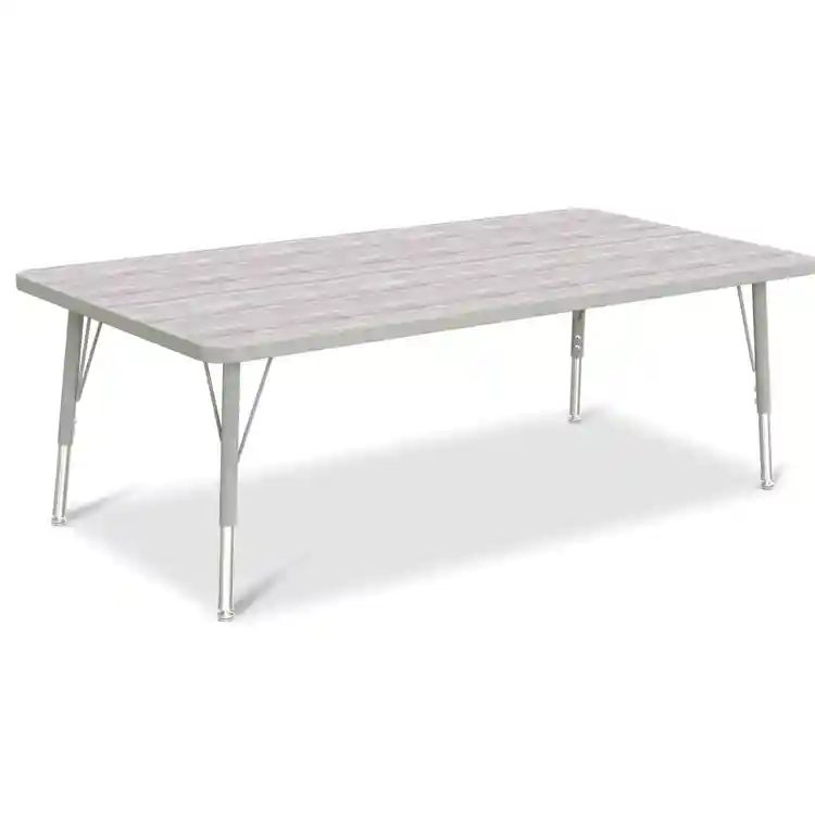 Berries® Driftwood Gray Top Activity Tables, Rectangle 30" X 60", Elementary Height-Gray