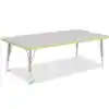 Berries® Driftwood Gray Top Activity Tables, Rectangle 30" X 60", Elementary Height-Key Lime