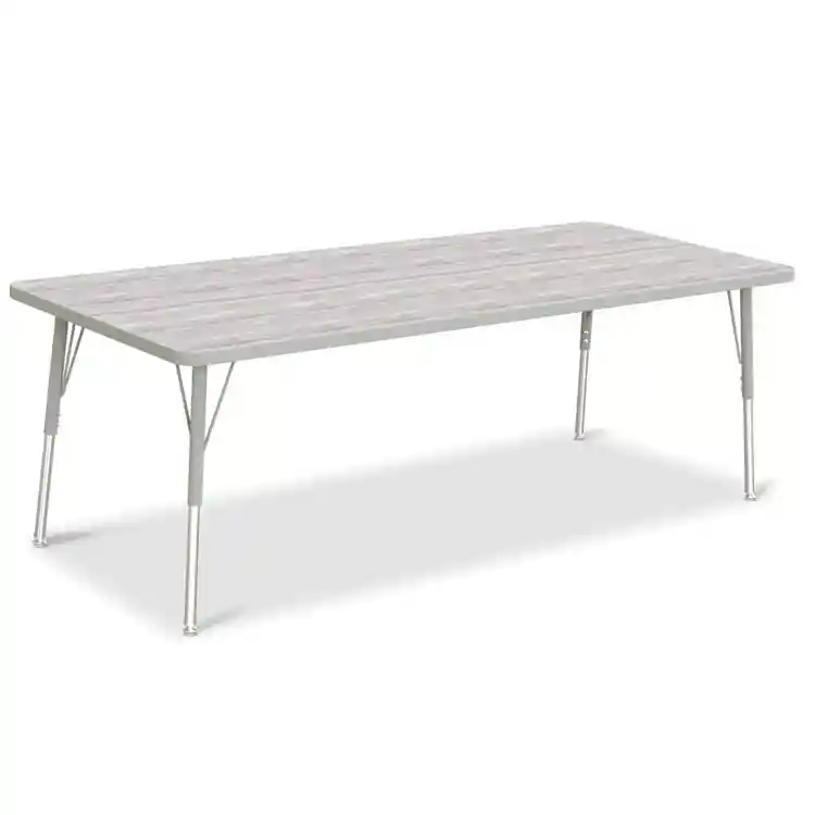 Berries® Driftwood Gray Top Activity Tables, Rectangle 30" X 72", Adult Height-Gray