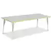 Berries® Driftwood Gray Top Activity Tables, Rectangle 30" X 72", Adult Height-Key Lime