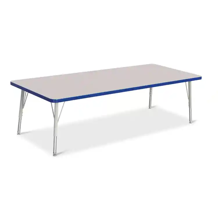 Rainbow Accents® KYDZ Gray Top Activity Tables, Rectangle 30" X 72", Elementary 15" - 24", Blue