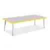 Rainbow Accents® KYDZ Gray Top Activity Tables, Rectangle 30" X 72", Elementary 15" - 24", Yellow