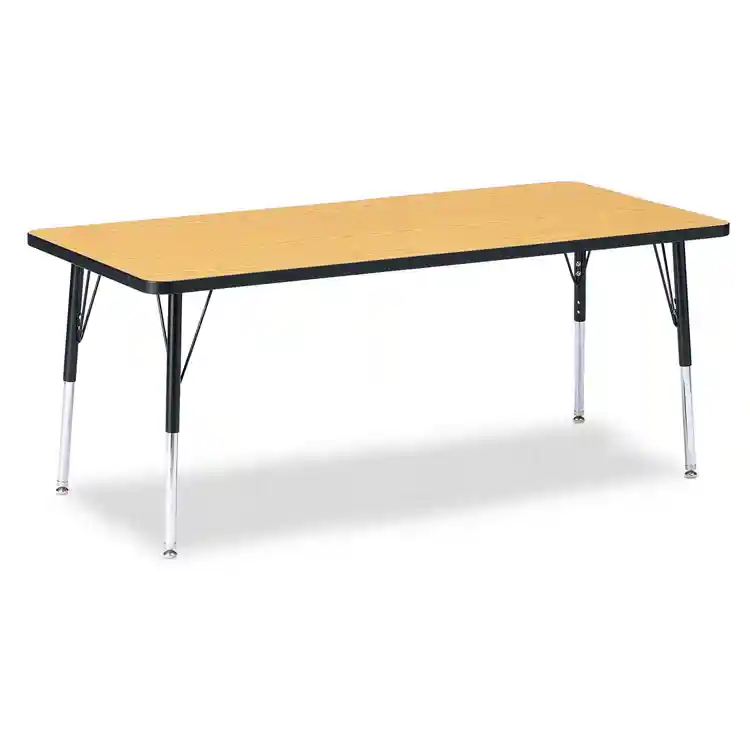 Jonti-Craft® Oak Top Activity Tables, Rectangle 30" X 72", Elementary 15" - 24"