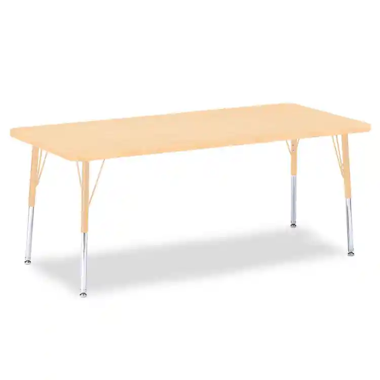 Rainbow Accents® Kydz® Maple Top Activity Tables, Rectangle 30" X 72", Elementary 15" - 24", Camel