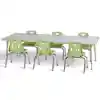 Berries® Driftwood Gray Top Activity Tables, Rectangle 30" X 72", Elementary Height-Key Lime