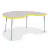 Rainbow Accents® KYDZ Gray Top Activity Tables, Kidney 48" x 72", Adult 24" - 31", Yellow