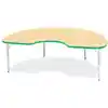 Rainbow Accents® Kydz® Maple Top Activity Tables, Kidney 48" x 72", Adult 24" - 31", Green