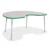 Rainbow Accents® KYDZ Gray Top Activity Tables, Kidney 48" x 72", Adult 24" - 31", Green