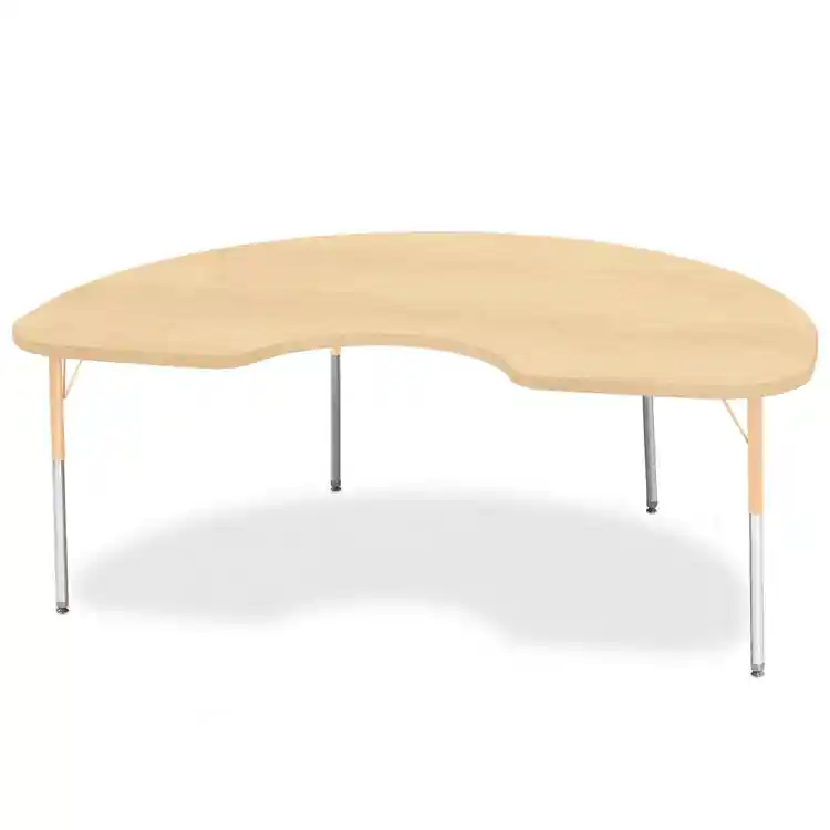 Rainbow Accents® Kydz® Maple Top Activity Tables, Kidney 48" x 72", Adult 24" - 31", Camel