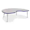 Rainbow Accents® KYDZ Gray Top Activity Tables, Kidney 48" x 72", Elementary 15" - 24", Blue