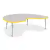 Rainbow Accents® KYDZ Gray Top Activity Tables, Kidney 48" x 72", Elementary 15" - 24", Yellow