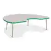 Rainbow Accents® KYDZ Gray Top Activity Tables, Kidney 48" x 72", Elementary 15" - 24", Green