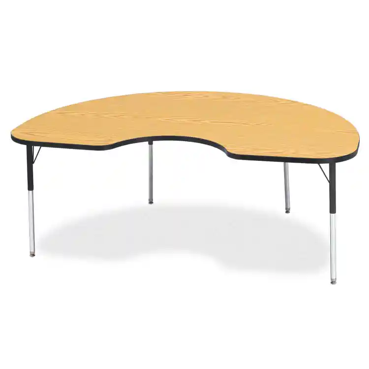 Jonti-Craft® Oak Top Activity Tables, Kidney 48" x 72", Elementary 15" - 24"