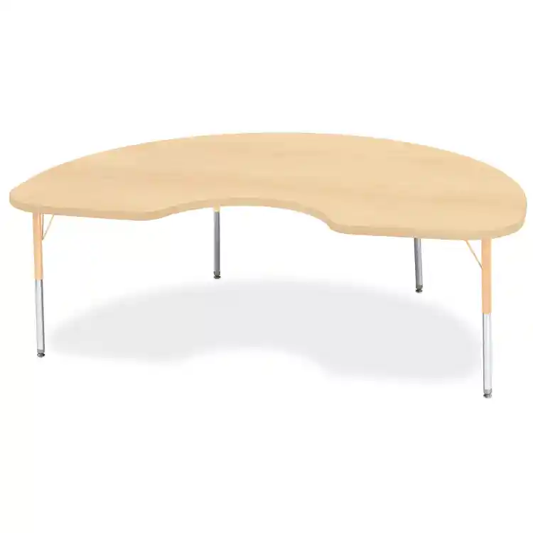 Rainbow Accents® Kydz® Maple Top Activity Tables, Kidney 48" x 72", Elementary 15" - 24", Camel