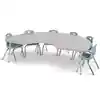 Berries® Driftwood Gray Top Activity Tables, Kidney 48" X 72", Elementary Height-Gray