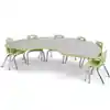 Berries® Driftwood Gray Top Activity Tables, Kidney 48" X 72", Elementary Height-Key Lime