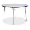 Rainbow Accents® KYDZ Gray Top Activity Tables, Round 48", Adult 24" - 31", Blue