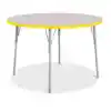 Rainbow Accents® KYDZ Gray Top Activity Tables, Round 48", Adult 24" - 31", Yellow