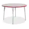 Rainbow Accents® KYDZ Gray Top Activity Tables, Round 48", Adult 24" - 31", Red