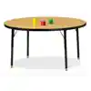 Jonti-Craft® Oak Top Activity Tables, Round 48", Adult 24" - 31"