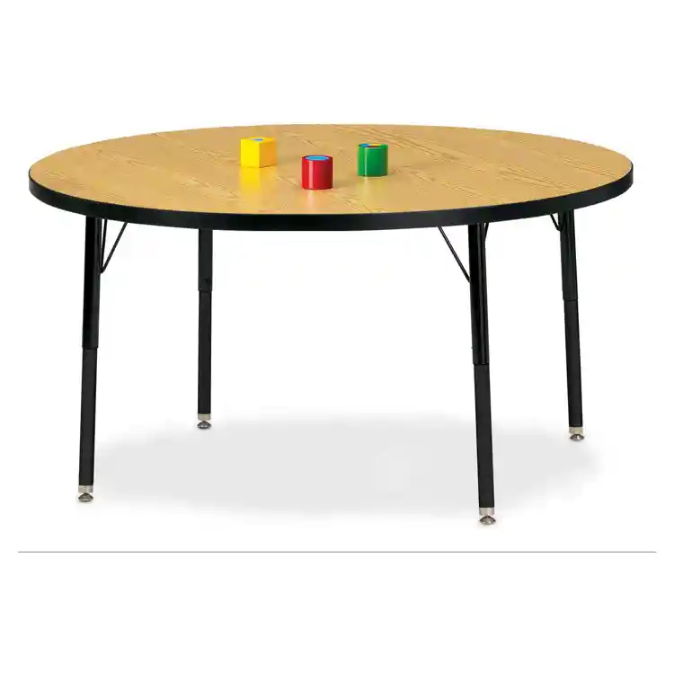 Jonti-Craft® Oak Top Activity Tables, Round 48", Adult 24" - 31"