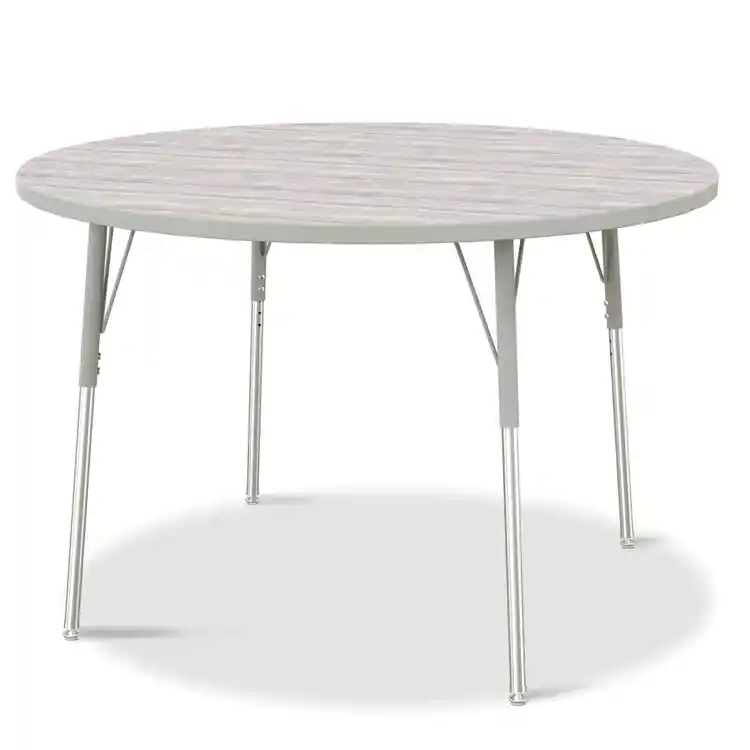 Berries® Driftwood Gray Top Activity Tables, Round 48" Adult Height-Gray