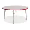 Rainbow Accents® KYDZ Gray Top Activity Tables, Round 48", Elementary 15" - 24", Red