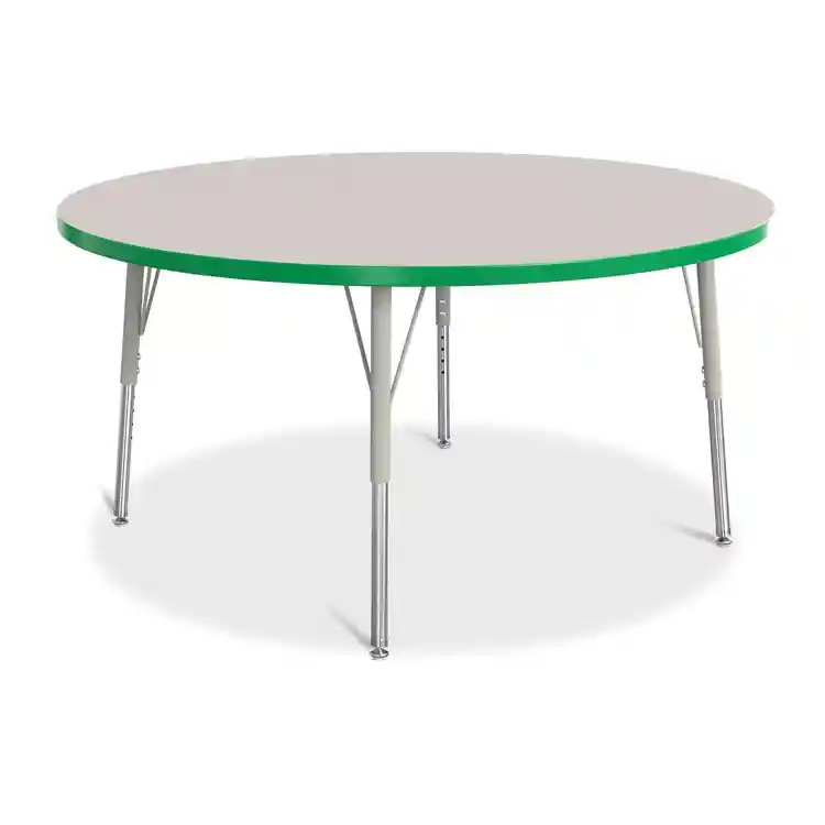 Rainbow Accents® KYDZ Gray Top Activity Tables, Round 48", Elementary 15" - 24", Green