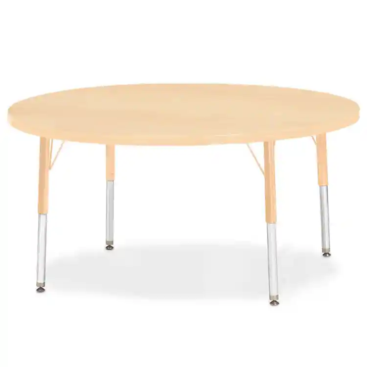 Rainbow Accents® Kydz® Maple Top Activity Tables, Round 48", Elementary 15" - 24", Camel