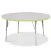 Berries® Driftwood Gray Top Activity Tables, Round 48" Elementary Height-Key Lime