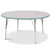 Berries® Driftwood Gray Top Activity Tables, Round 48" Elementary Height-Coastal Blue