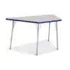 Rainbow Accents® KYDZ Gray Top Activity Tables, Trapezoid 30" x 60", Adult 24" - 31", Blue