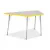 Rainbow Accents® KYDZ Gray Top Activity Tables, Trapezoid 30" x 60", Adult 24" - 31", Yellow