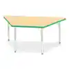 Rainbow Accents® Kydz® Maple Top Activity Tables, Trapezoid 30" x 60", Adult 24" - 31", Green