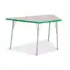 Rainbow Accents® KYDZ Gray Top Activity Tables, Trapezoid 30" x 60", Adult 24" - 31", Green