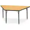 Jonti-Craft® Oak Top Activity Tables, Trapezoid 30" x 60", Adult 24" - 31"