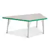 Rainbow Accents® KYDZ Gray Top Activity Tables, Trapezoid 30" x 60", Elementary 15" - 24", Green