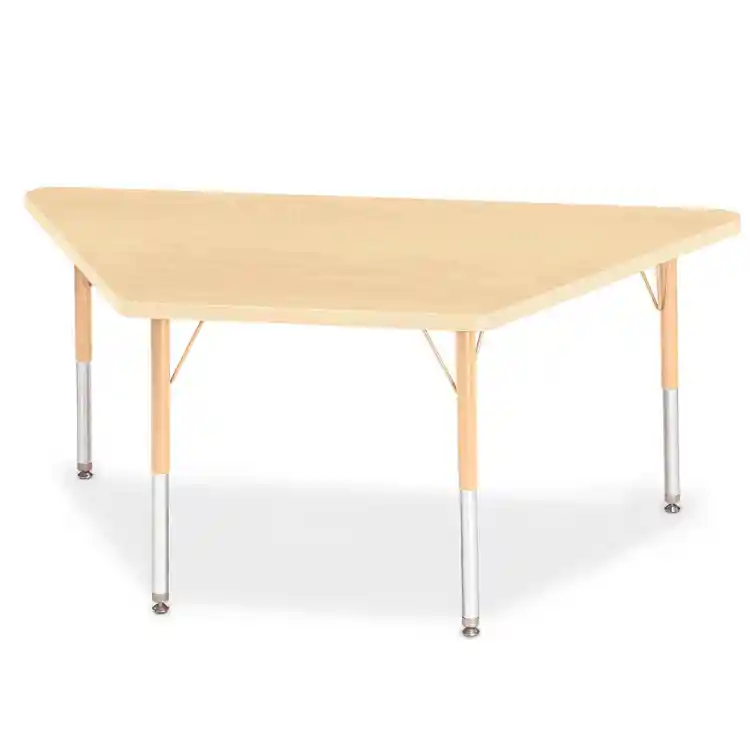 Rainbow Accents® Kydz® Maple Top Activity Tables, Trapezoid 30" x 60", Elementary 15" - 24", Camel