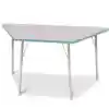 Berries® Driftwood Gray Top Activity Tables, Trapezoid 30" X 60", Elementary Height-Coastal Blue