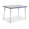 Rainbow Accents® KYDZ Gray Top Activity Tables, Rectangle 30" x 48", Adult 24" - 31", Blue