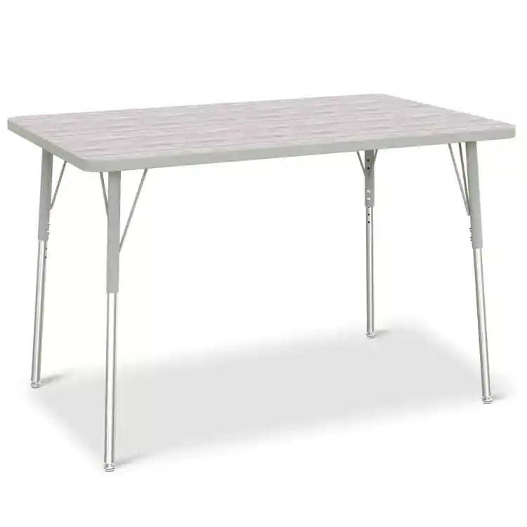 Berries® Driftwood Gray Top Activity Tables, Rectangle 30" X 48", Adult Height-Gray