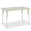 Berries® Driftwood Gray Top Activity Tables, Rectangle 30" X 48", Adult Height-Key Lime