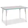 Berries® Driftwood Gray Top Activity Tables, Rectangle 30" X 48", Adult Height-Coastal Blue