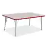 Rainbow Accents® KYDZ Gray Top Activity Tables, Rectangle 30" x 48", Elementary 15" - 24", Red