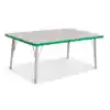 Rainbow Accents® KYDZ Gray Top Activity Tables, Rectangle 30" x 48", Elementary 15" - 24", Green