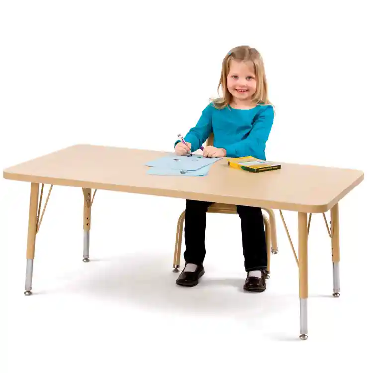 Rainbow Accents® Kydz® Maple Top Activity Tables, Rectangle 30" x 48", Elementary 15" - 24", Camel