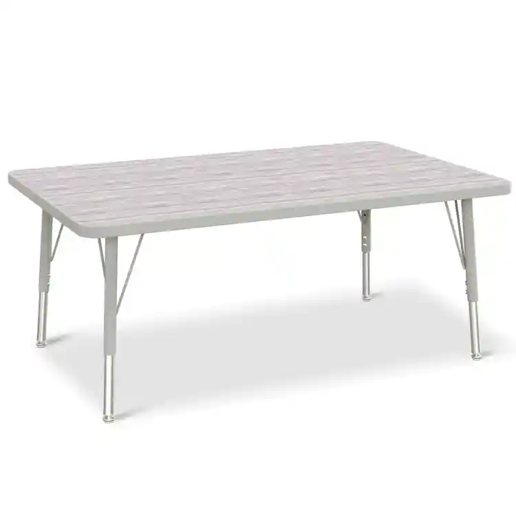 Berries® Driftwood Gray Top Activity Tables, Rectangle 30" X 48", Elementary Height-Gray