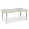 Berries® Driftwood Gray Top Activity Tables, Rectangle 30" X 48", Elementary Height-Key Lime